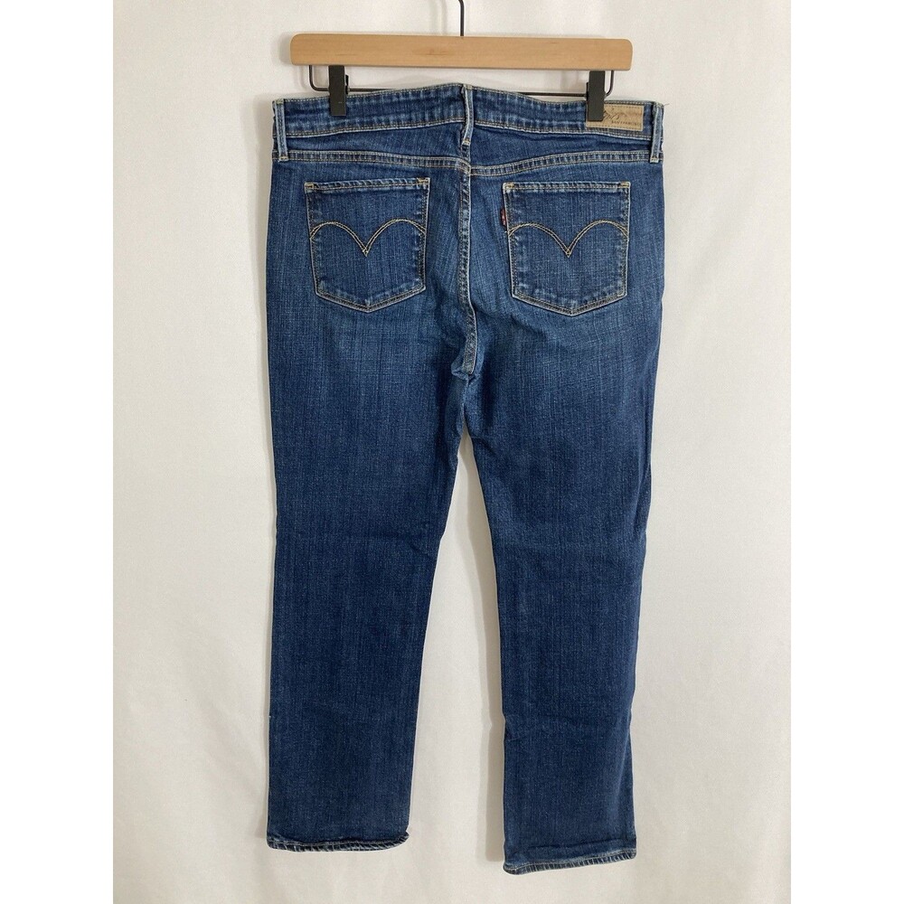 Levi's Slight Curve Jeans Women's 12 M Blue Stretch Straight Leg Denim Casual - Picture 2 of 11